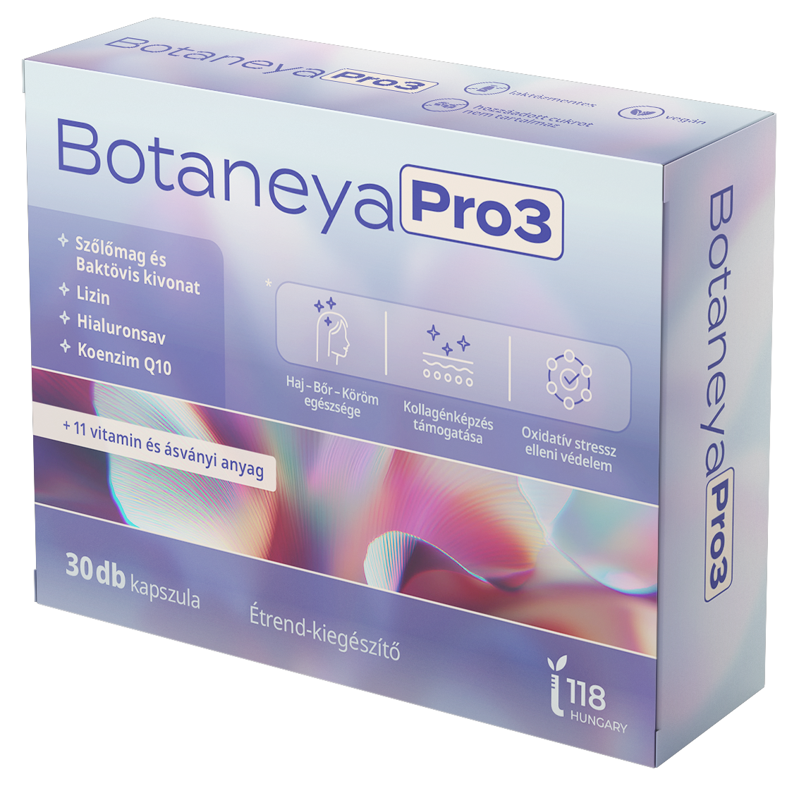 Botaneya Pro3 hajvitamin kapszula bőr, haj és köröm támogatására vitaminokkal és antioxidánsokkal
